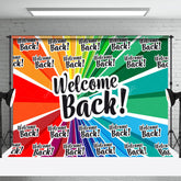 Lofaris Colorful Rainbow Welcome Back To School Backdrop